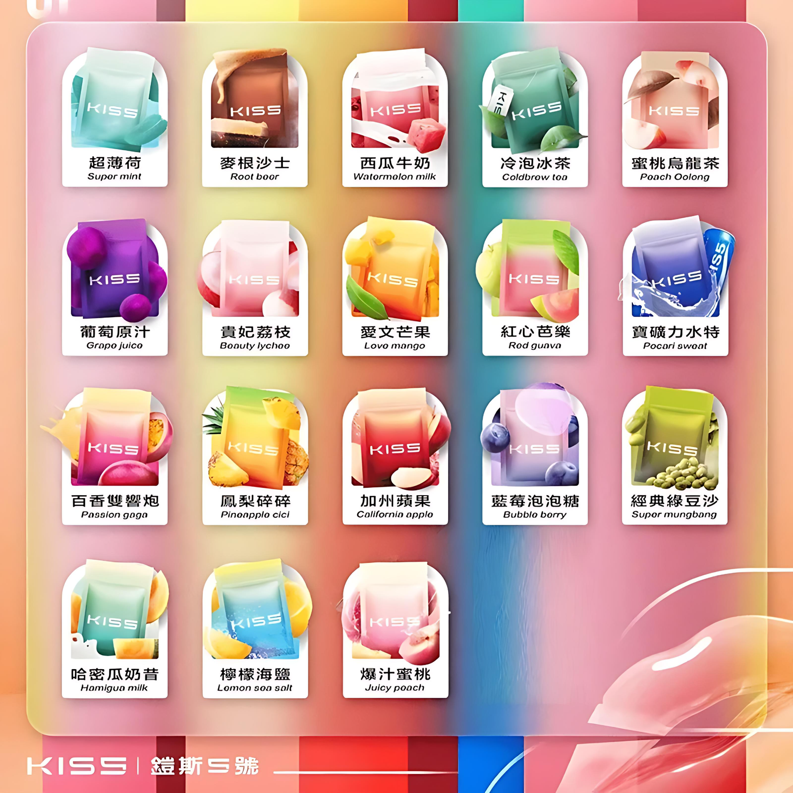 KIS5 凱斯號一代專用霧化彈｜單顆裝 口味展示